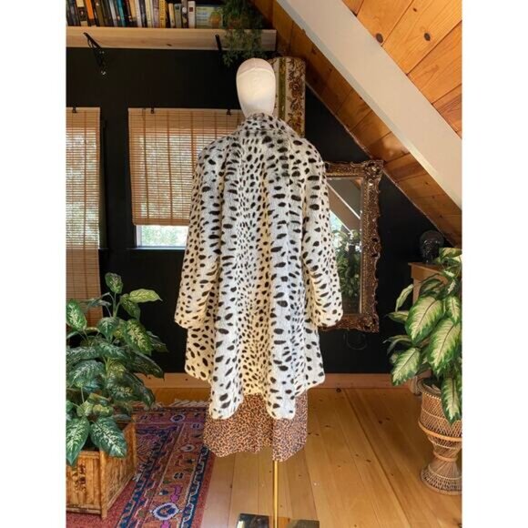 Faux Fur Coat Spotted Vintage - Picture 4 of 7